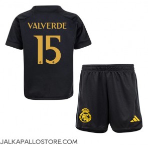 Real Madrid Federico Valverde #15 Kolmaspaita Lapsille 2023-24 Lyhythihainen (+ shortsit)